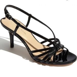 Via Spiga Ilan Slingback Sandal Patent Leather Black